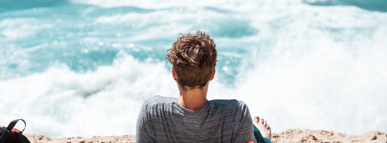 Man relaxing on beach