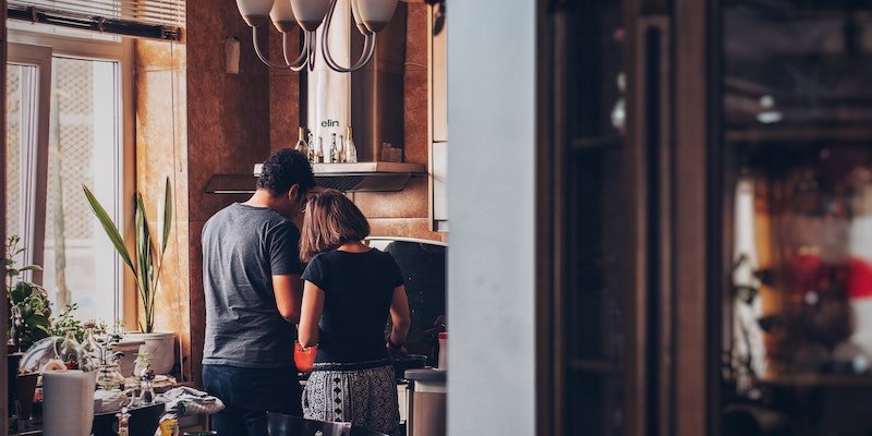couple in kitchen