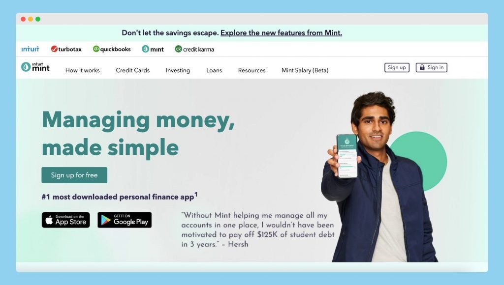 Mint Homepage