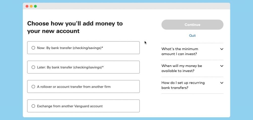Vanguard Custodial Brokerage Funding Account