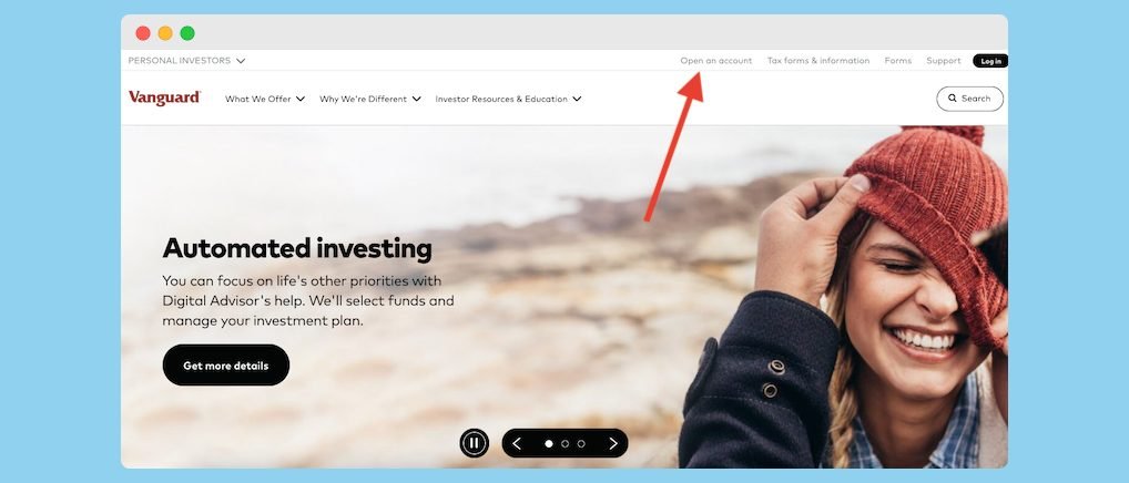 Vanguard Homepage - Open an account