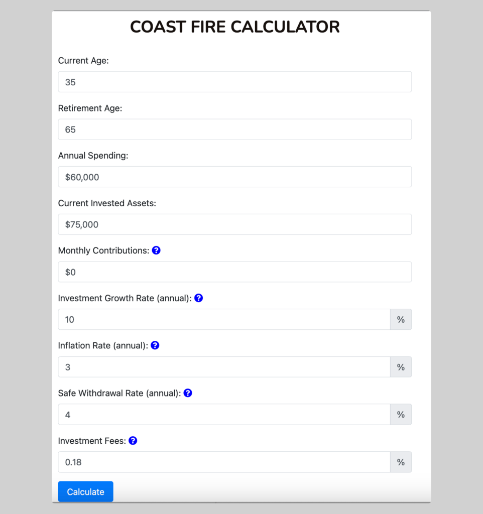 coast fire calculator
