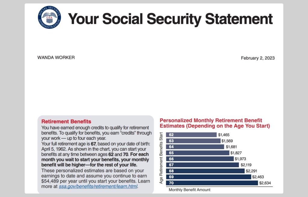 Social Security Statement Example