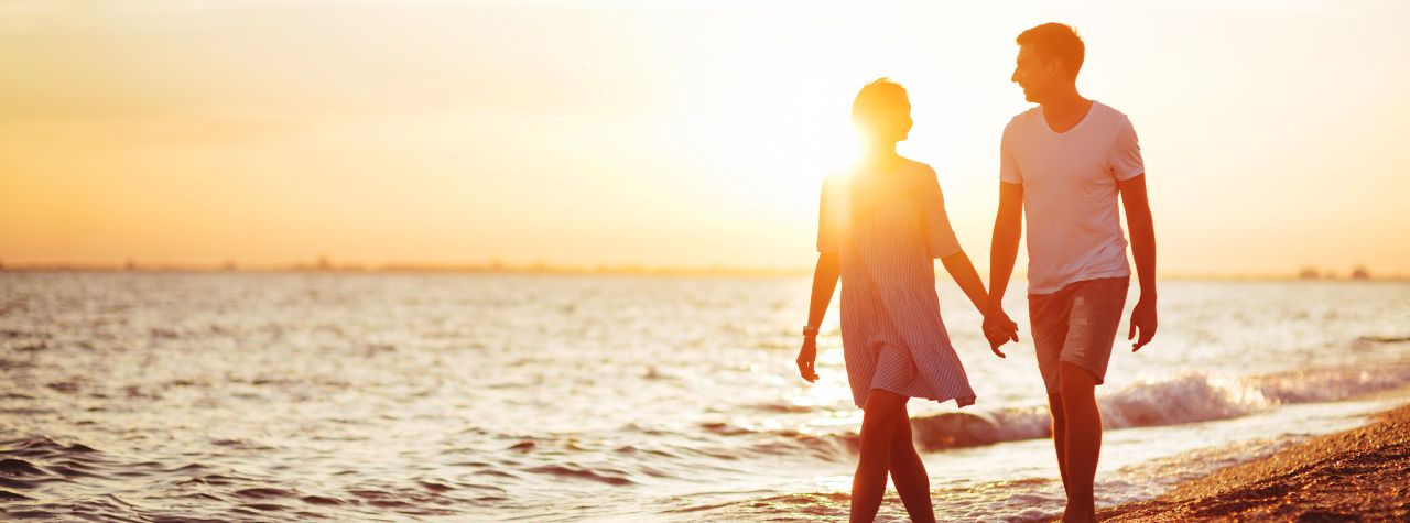 couple happy on beach