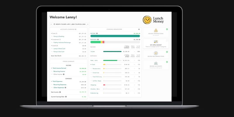 Lunch Money Desktop Display