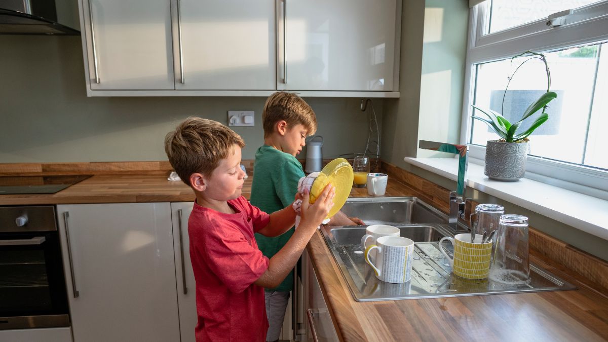 Kids doing chores