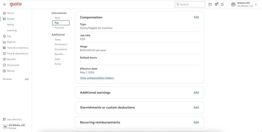 Gusto Payroll Adjustments